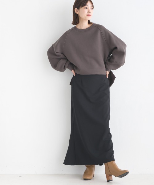 OMNES（オムネス）の「裏起毛ボリューム袖プルオーバー長袖（Tシャツ/カットソー・レディース・アイボリー/ブルーグレー/カーキ/チャコールグレー・FREE）」の18枚目の写真