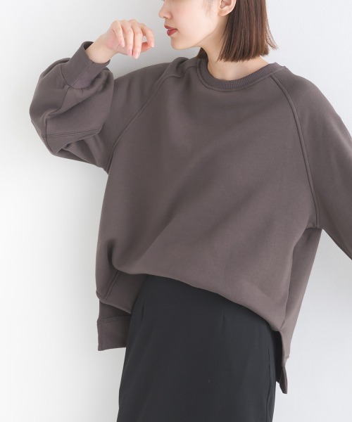 OMNES（オムネス）の「裏起毛ボリューム袖プルオーバー長袖（Tシャツ/カットソー・レディース・アイボリー/ブルーグレー/カーキ/チャコールグレー・FREE）」の19枚目の写真