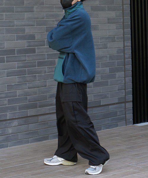 ILL'S（イルズ）の「ビッグシルエット ハーフジップ ボリュームアノラックプルオーバー フリーストラックジャケット ブルゾン ドロスト【ILL'S】（ブルゾン・メンズ・グリーン/ブラック系その他/グリーン系その他/ブラック/ホワイト/グレー系その他・L/M）」の9枚目の写真