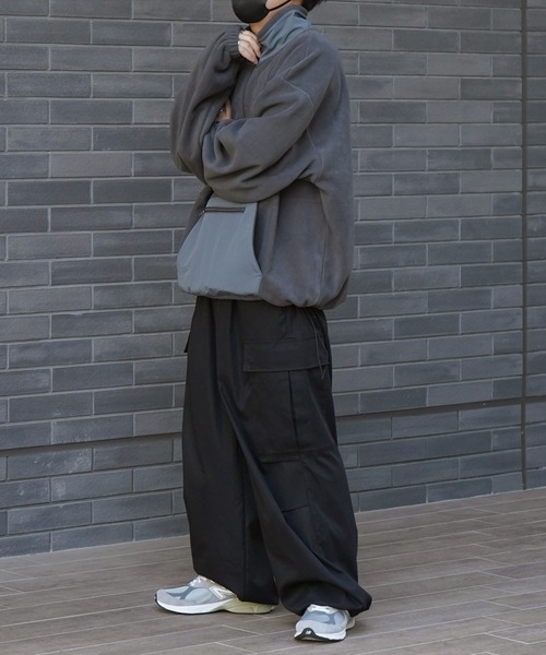 ILL'S（イルズ）の「ビッグシルエット ハーフジップ ボリュームアノラックプルオーバー フリーストラックジャケット ブルゾン ドロスト【ILL'S】（ブルゾン・メンズ・グリーン/ブラック系その他/グリーン系その他/ブラック/ホワイト/グレー系その他・L/M）」の20枚目の写真