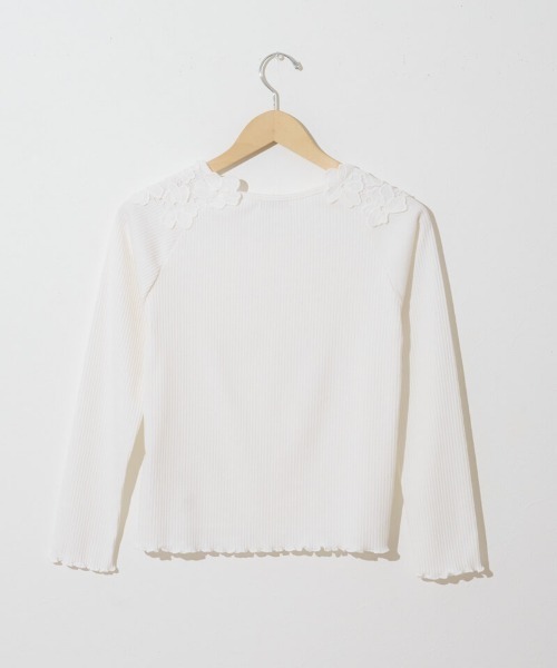 flower(フラワー)の「ブロッサムトップ(Tシャツ/カットソー・レディース・ブラウン/ホワイト・FREE)」の4枚目の写真