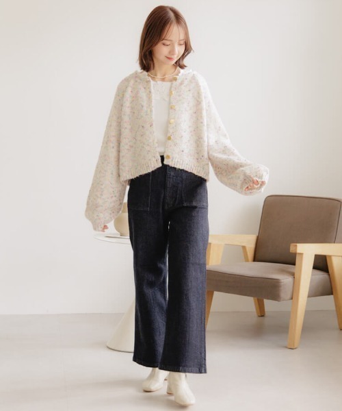 flower(フラワー)の「ブロッサムトップ(Tシャツ/カットソー・レディース・ブラウン/ホワイト・FREE)」の20枚目の写真