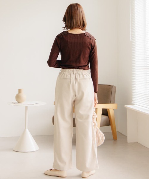 flower(フラワー)の「ブロッサムトップ(Tシャツ/カットソー・レディース・ブラウン/ホワイト・FREE)」の16枚目の写真