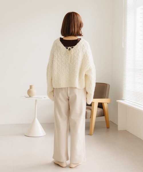 flower(フラワー)の「ブロッサムトップ(Tシャツ/カットソー・レディース・ブラウン/ホワイト・FREE)」の17枚目の写真