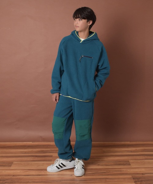 PEN FIELD（ペンフィールド）の「【Penfield】【あったか】ボアフリース・ダブルニーパンツ（その他パンツ・キッズ・グリーン/ブラック・140cm/150cm/160cm/170cm）」の4枚目の写真