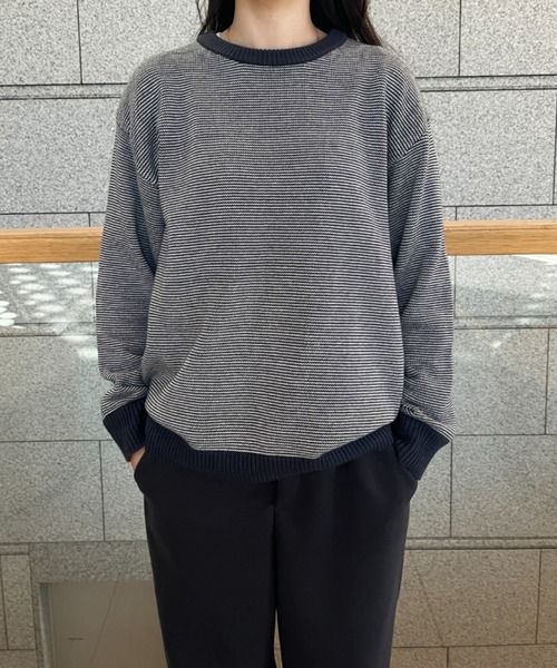 BROKEN BASE(ブロークンベース)の「7Gジグザグニット(ニット/セーター・メンズ・ネイビー/ブラウン・LARGE/MEDIUM)」の15枚目の写真