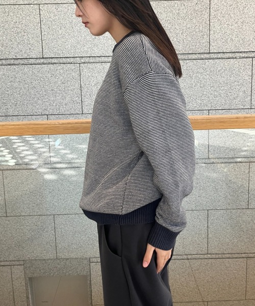 BROKEN BASE(ブロークンベース)の「7Gジグザグニット(ニット/セーター・メンズ・ネイビー/ブラウン・LARGE/MEDIUM)」の16枚目の写真