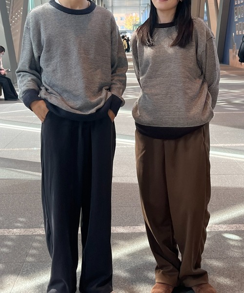 BROKEN BASE(ブロークンベース)の「7Gジグザグニット(ニット/セーター・メンズ・ネイビー/ブラウン・LARGE/MEDIUM)」の5枚目の写真