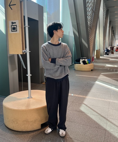 BROKEN BASE(ブロークンベース)の「7Gジグザグニット(ニット/セーター・メンズ・ネイビー/ブラウン・LARGE/MEDIUM)」の21枚目の写真