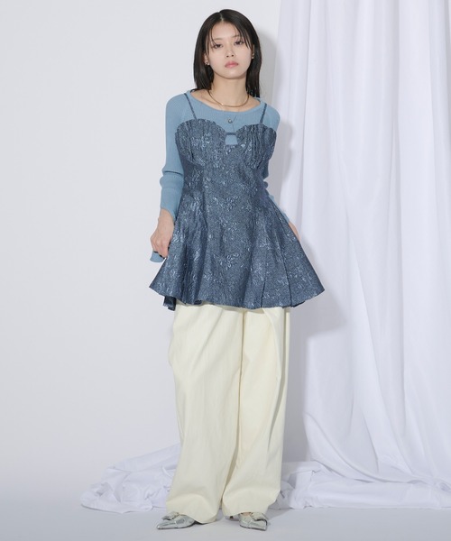 Ezick（エジック）の「Synthetic leather ワイドコクーンパンツ（その他パンツ・レディース・ホワイト/ボルドー/ブラック・FREE）」の6枚目の写真