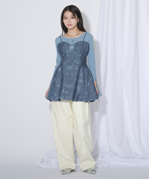 Ezick（エジック）の「Synthetic leather ワイドコクーンパンツ（その他パンツ・レディース・ホワイト/ボルドー/ブラック・FREE）」の7枚目の写真