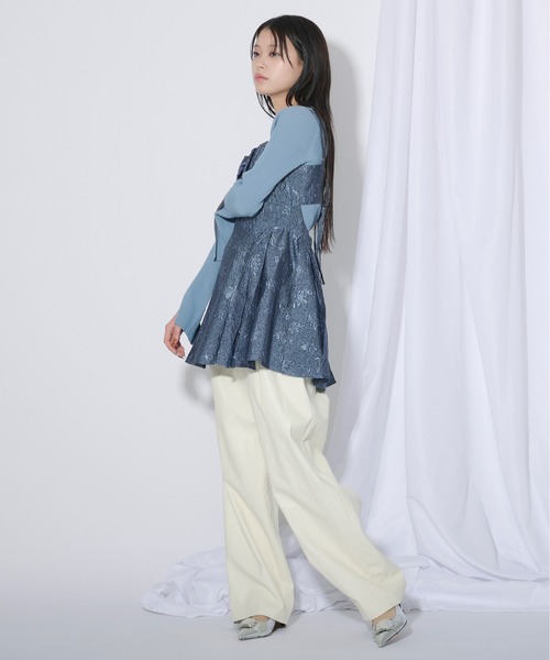 Ezick（エジック）の「Synthetic leather ワイドコクーンパンツ（その他パンツ・レディース・ホワイト/ボルドー/ブラック・FREE）」の8枚目の写真