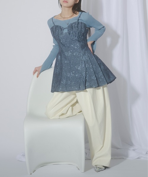 Ezick（エジック）の「Synthetic leather ワイドコクーンパンツ（その他パンツ・レディース・ホワイト/ボルドー/ブラック・FREE）」の5枚目の写真