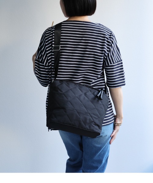 セール】【マチあり/長さ調整可能】キルティングショルダーバッグ