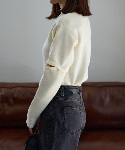 新品タグ付き【UN3D.】トライバルボーダーニット セール】Distressed border crew knit / ダメージ加工ボーダー