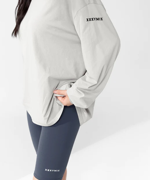 XEXYMIX（ゼクシィミックス）の「【XEXYMIX】ルーズフィット長袖Tシャツ（Tシャツ/カットソー・レディース・ホワイト/ブラック/グレー/ピンク・FREE）」の10枚目の写真