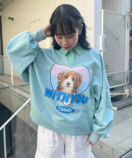 Candy Stripper（キャンディストリッパー）の「WITH YOU POLO トップス（ポロシャツ・レディース・ミント/ブルー/ブラック・2）」の22枚目の写真