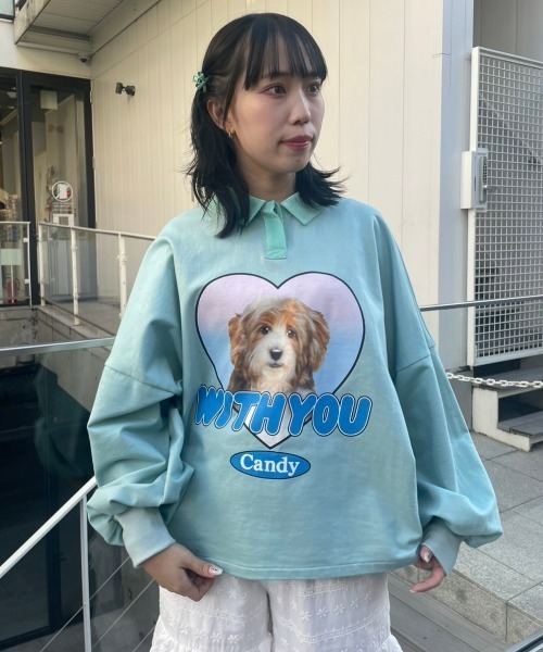 Candy Stripper（キャンディストリッパー）の「WITH YOU POLO トップス（ポロシャツ・レディース・ミント/ブルー/ブラック・2）」の18枚目の写真