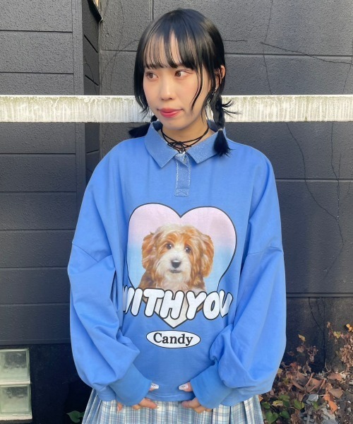 Candy Stripper（キャンディストリッパー）の「WITH YOU POLO トップス（ポロシャツ・レディース・ミント/ブルー/ブラック・2）」の12枚目の写真