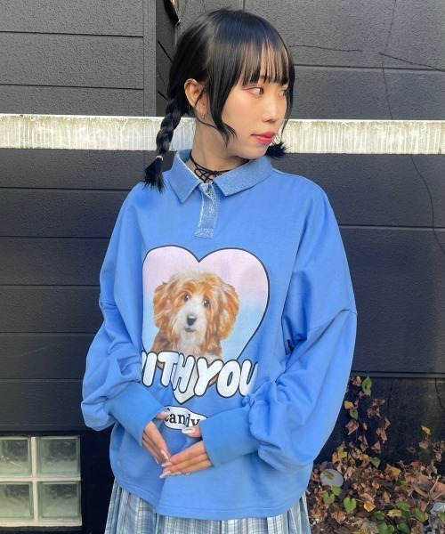 Candy Stripper（キャンディストリッパー）の「WITH YOU POLO トップス（ポロシャツ・レディース・ミント/ブルー/ブラック・2）」の15枚目の写真