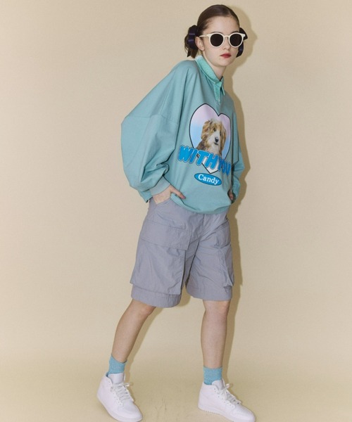 Candy Stripper（キャンディストリッパー）の「WITH YOU POLO トップス（ポロシャツ・レディース・ミント/ブルー/ブラック・2）」の4枚目の写真