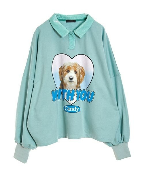 Candy Stripper（キャンディストリッパー）の「WITH YOU POLO トップス（ポロシャツ・レディース・ミント/ブルー/ブラック・2）」の19枚目の写真
