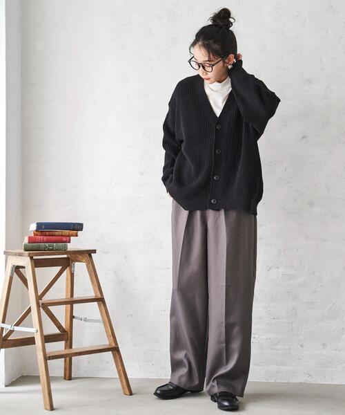 WEGO（ウィゴー）の「WEGO/オーバーフィットカーディガン（カーディガン/ボレロ・メンズ・ライトグレー/ホワイト/ブラック・MEDIUM/LARGE）」の8枚目の写真