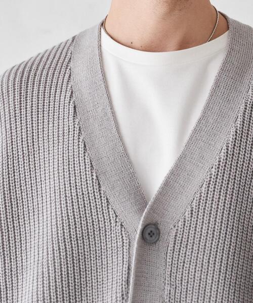 WEGO（ウィゴー）の「WEGO/オーバーフィットカーディガン（カーディガン/ボレロ・メンズ・ライトグレー/ホワイト/ブラック・MEDIUM/LARGE）」の11枚目の写真