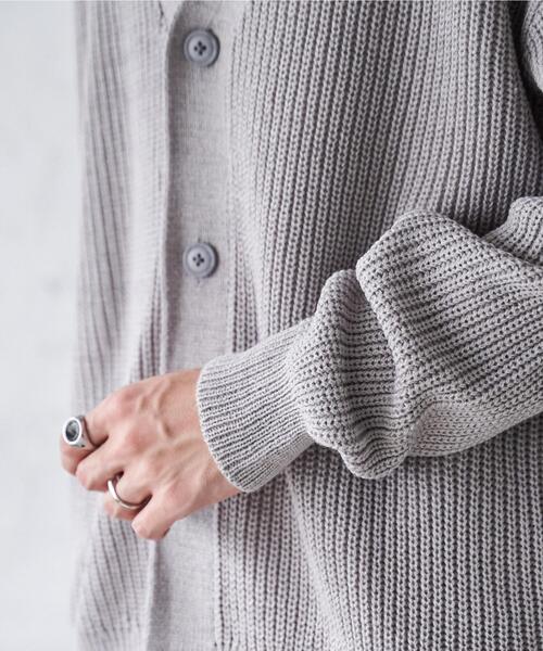 WEGO（ウィゴー）の「WEGO/オーバーフィットカーディガン（カーディガン/ボレロ・メンズ・ライトグレー/ホワイト/ブラック・MEDIUM/LARGE）」の13枚目の写真