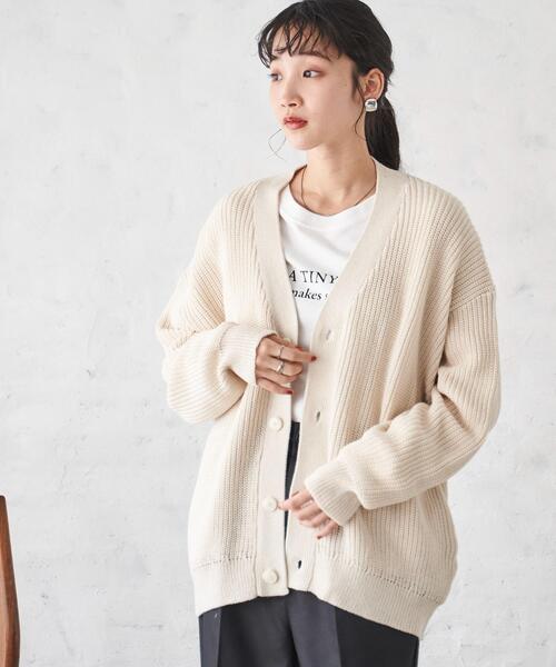 WEGO（ウィゴー）の「WEGO/オーバーフィットカーディガン（カーディガン/ボレロ・メンズ・ライトグレー/ホワイト/ブラック・MEDIUM/LARGE）」の19枚目の写真