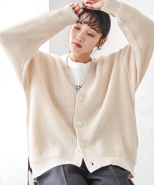 WEGO（ウィゴー）の「WEGO/オーバーフィットカーディガン（カーディガン/ボレロ・メンズ・ライトグレー/ホワイト/ブラック・MEDIUM/LARGE）」の20枚目の写真