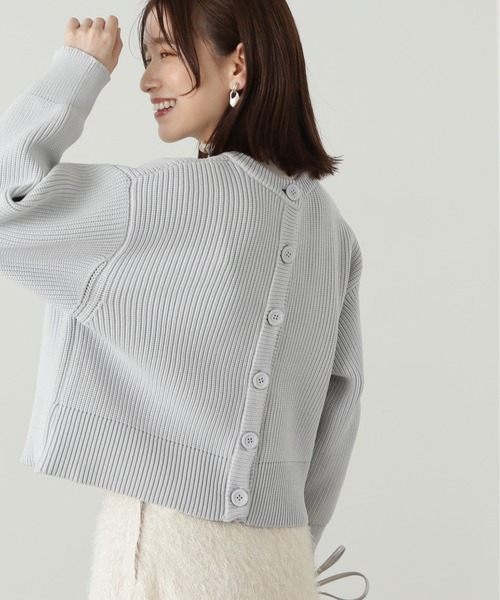 N.（N. Natural Beauty Basic）（エヌエヌナチュラルビューティーベーシック）の「◆前後２ＷＡＹ畦ニットカーディガン（カーディガン/ボレロ・レディース・ブラック/グレー/レッド・MEDIUM）」の3枚目の写真