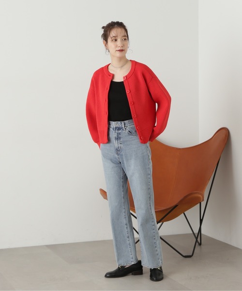 N.（N. Natural Beauty Basic）（エヌエヌナチュラルビューティーベーシック）の「◆前後２ＷＡＹ畦ニットカーディガン（カーディガン/ボレロ・レディース・ブラック/グレー/レッド・MEDIUM）」の20枚目の写真