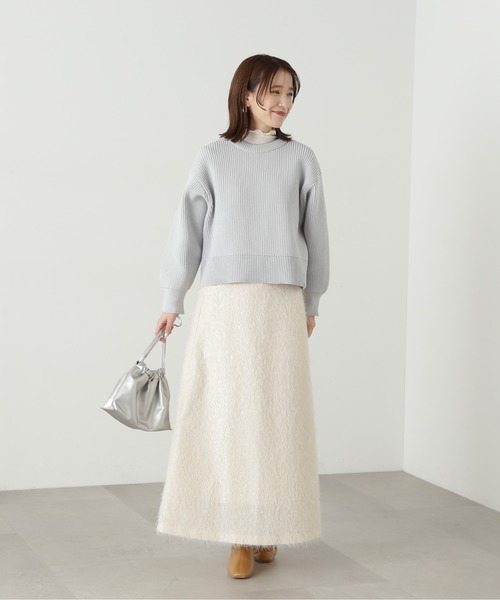 N.（N. Natural Beauty Basic）（エヌエヌナチュラルビューティーベーシック）の「◆前後２ＷＡＹ畦ニットカーディガン（カーディガン/ボレロ・レディース・ブラック/グレー/レッド・MEDIUM）」の12枚目の写真