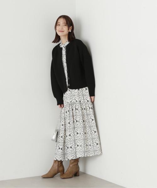 N.（N. Natural Beauty Basic）（エヌエヌナチュラルビューティーベーシック）の「◆前後２ＷＡＹ畦ニットカーディガン（カーディガン/ボレロ・レディース・ブラック/グレー/レッド・MEDIUM）」の7枚目の写真