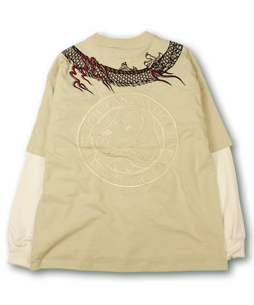 GALFY（ガルフィー）の「【GALFY/ガルフィー】ちょいYABA レイヤードロンTee（Tシャツ/カットソー・メンズ・ブラック/パープル/ベージュ・XL/L）」の8枚目の写真