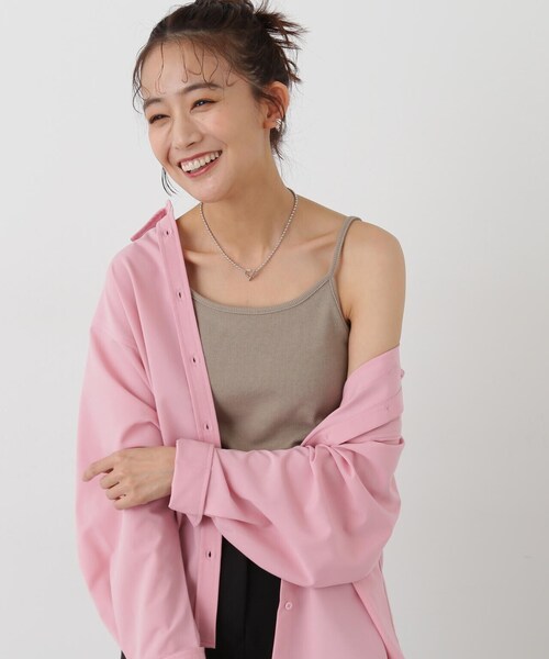 N.（N. Natural Beauty Basic）（エヌエヌナチュラルビューティーベーシック）の「◆テレコキャミソール（キャミソール・レディース・ブラック/オフホワイト/ベージュ・MEDIUM）」の7枚目の写真