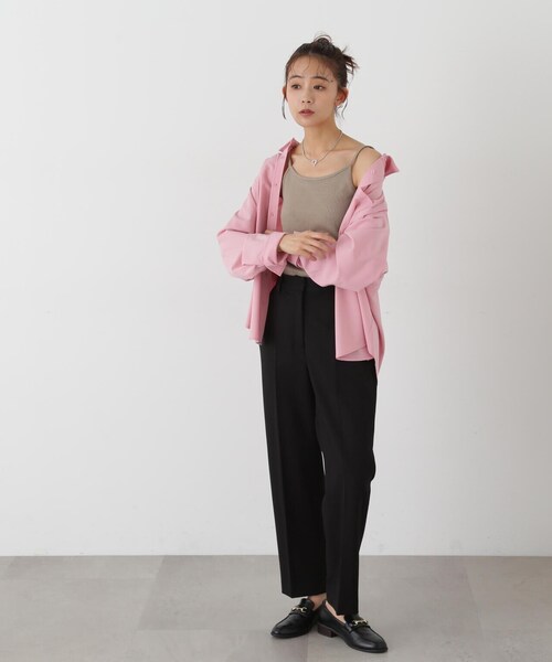 N.（N. Natural Beauty Basic）（エヌエヌナチュラルビューティーベーシック）の「◆テレコキャミソール（キャミソール・レディース・ブラック/オフホワイト/ベージュ・MEDIUM）」の8枚目の写真