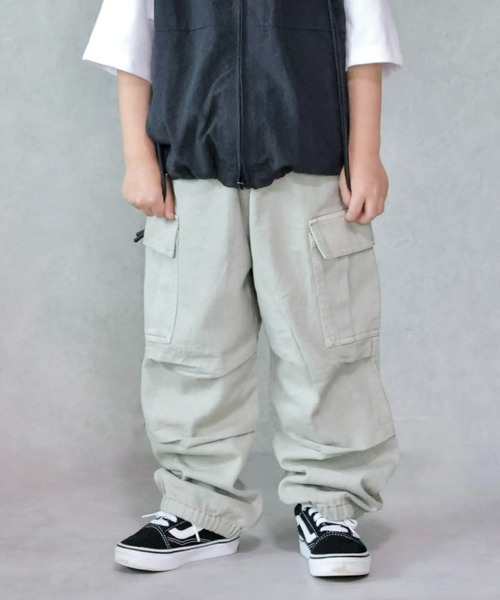 CIAOPANIC TYPY(チャオパニックティピー)の「【WEB限定】【KIDS】【TYPY DENIM】甘織カーゴデニムパンツ(カーゴパンツ・キッズ・サックスブルー/ネイビー/ベージュ・SMALL/MEDIUM/LARGE/X-LARGE/XX-LARGE)」の2枚目の写真