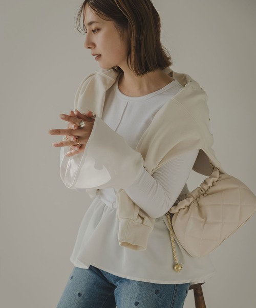 rectangle(レクタングル)の「キルティングチェーンバッグ(ショルダーバッグ・レディース・アイボリー/ブラック・FREE)」の18枚目の写真