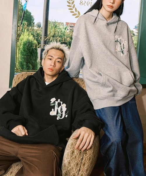 shadows deviluse パーカー　『Lサイズ』試着のみ セール】ユニセックス オーバーサイズ 刺しゅうルーズプルオーバー