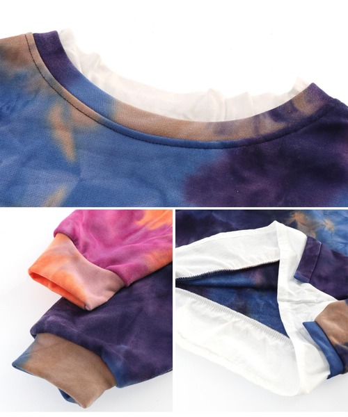 anap mimpi（アナップミンピ）の「タイダイ レイヤード風 裏毛 スウェット トレーナー（スウェット・レディース・ブルー/オレンジ・FREE）」の21枚目の写真