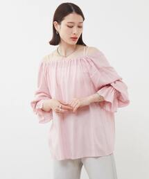 シアーギャザーブラウス