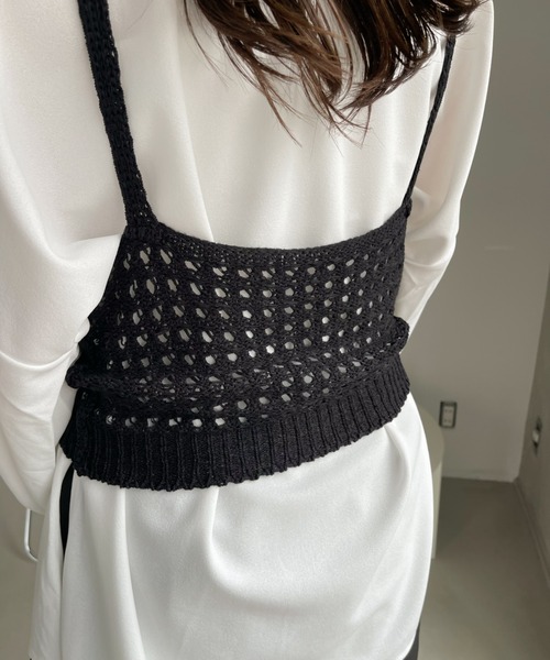 入荷now 買えない セール】透かし編み ニット ビスチェ（ベスト）｜Ada.（エイダ トップス