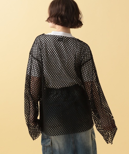 PBLIM(ページボーイリム)の「PBLIM/メッシュオーバートップス(Tシャツ/カットソー・レディース・オフホワイト/ブルー/ブラック/オレンジ/カーキ・FREE)」の14枚目の写真