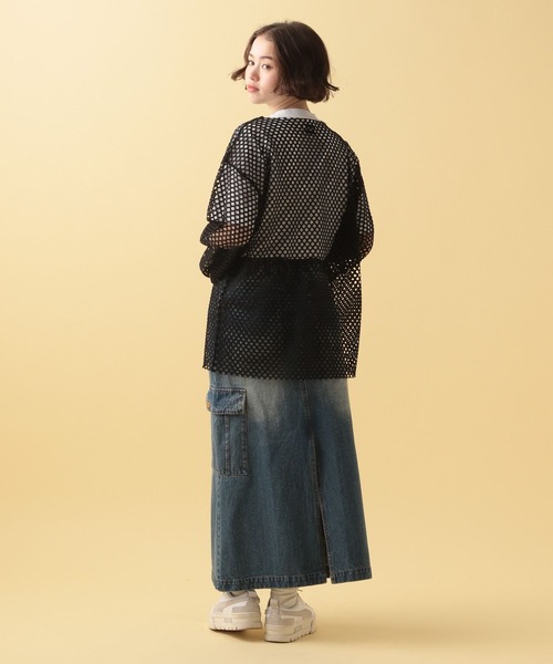 PBLIM(ページボーイリム)の「PBLIM/メッシュオーバートップス(Tシャツ/カットソー・レディース・オフホワイト/ブルー/ブラック/オレンジ/カーキ・FREE)」の17枚目の写真