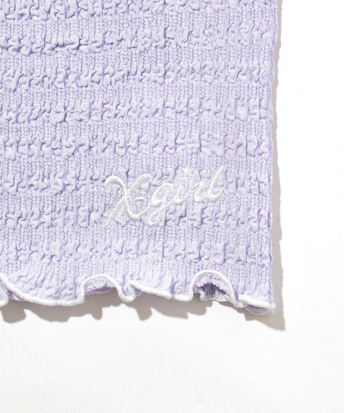 X-girl（エックスガール）の「SHIRRED CAMISOLE（キャミソール・レディース・ホワイト/ライトパープル・S/M）」の11枚目の写真