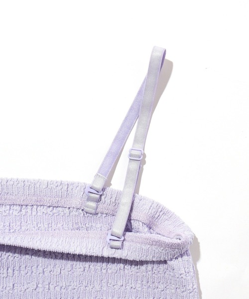 X-girl（エックスガール）の「SHIRRED CAMISOLE（キャミソール・レディース・ホワイト/ライトパープル・S/M）」の13枚目の写真