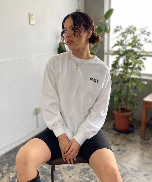 ROGER AND RAW(ロジャーアンドロウ)の「バックサテン刺繍ロングスリーブT(Tシャツ/カットソー・レディース・ピンク/ブラック/ホワイト・FREE)」の9枚目の写真
