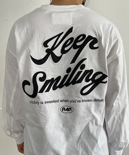 ROGER AND RAW(ロジャーアンドロウ)の「バックサテン刺繍ロングスリーブT(Tシャツ/カットソー・レディース・ピンク/ブラック/ホワイト・FREE)」の11枚目の写真
